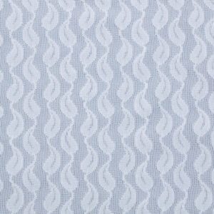 White and gray nylon and spandex lace fabric featuring a delicate pattern