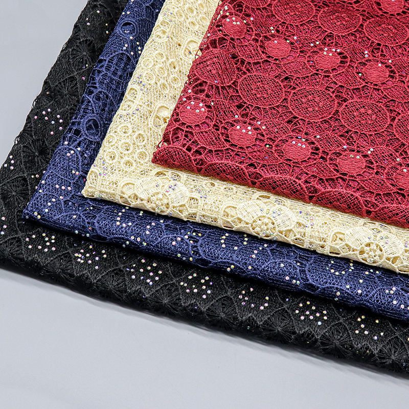 Manufacturer Wholesale Jacquard Woven Fabric Eco-Friendly White & Orange with Eyelet Embroidery Custom-Size for Dress Bag Making