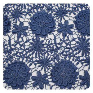 Tissu guipure 100 % polyester, broderie marguerite, soluble dans l'eau, pour robe (fabrication d'origine).