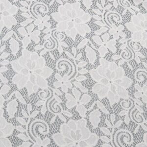 150cm Width 90% Nylon 10% Spandex Soft White Fabric for Sportswear/Lingerie 25cm Pattern Height