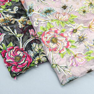 Hot Selling Selling Embroidered Fabric Polyester Flower Rose Bridal Lace Fabric for Women Clothing