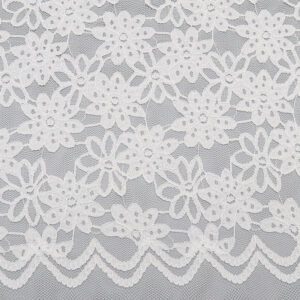 Wholesale 150cm White Nylon Spandex Lace Fabric Soft Elastic Textile with 11cm Design OEM Design Options