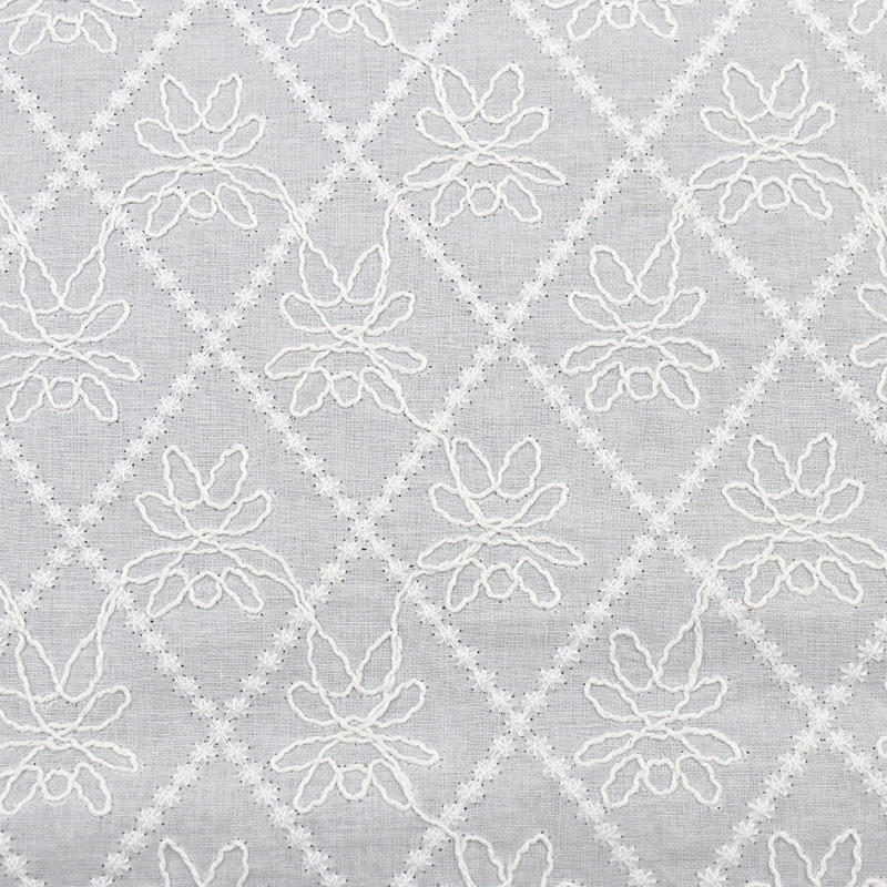 Custom Fancy Elegant Soft 100% Cotton Lace Fabric Embroidered Fabric for Wedding Dress