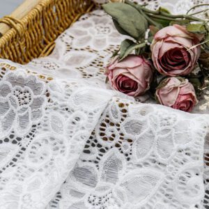 High Elastic Breathable Eco-Friendly Lace Fabric 90% Nylon 10% Spandex 150cm Width Custom Print 25cm for Activewear