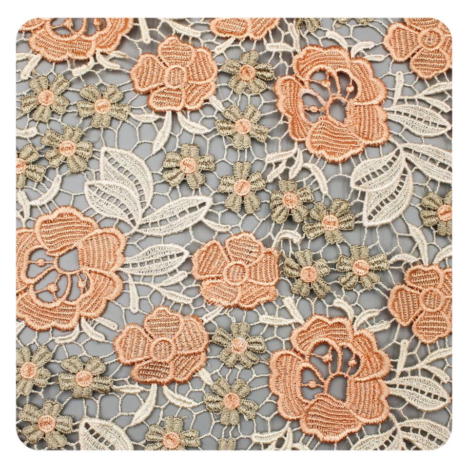 New Design Florals Polyester Water Soluble Cord Lace African Lace Guipure Fabric for Dress