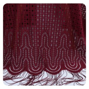 Hot Sale Luxury 100% Nylon Tulle Flower French Fringe Embroidery Chantilly Lace Fabric for Dress