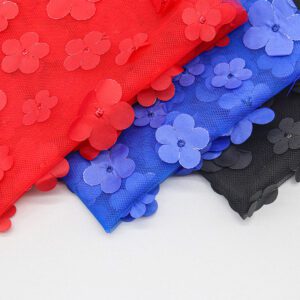 Fashion Designer Floral Fabric Classic Blue Lace Fabric Colorful for Dress