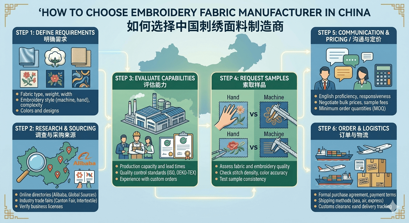 How to Choose Embroidery Fabric Manufacturer in China