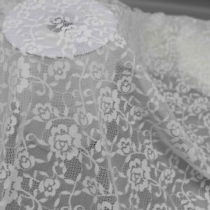 Luxury White Vintage Rose Stretch Lace — SKU: HY-75736