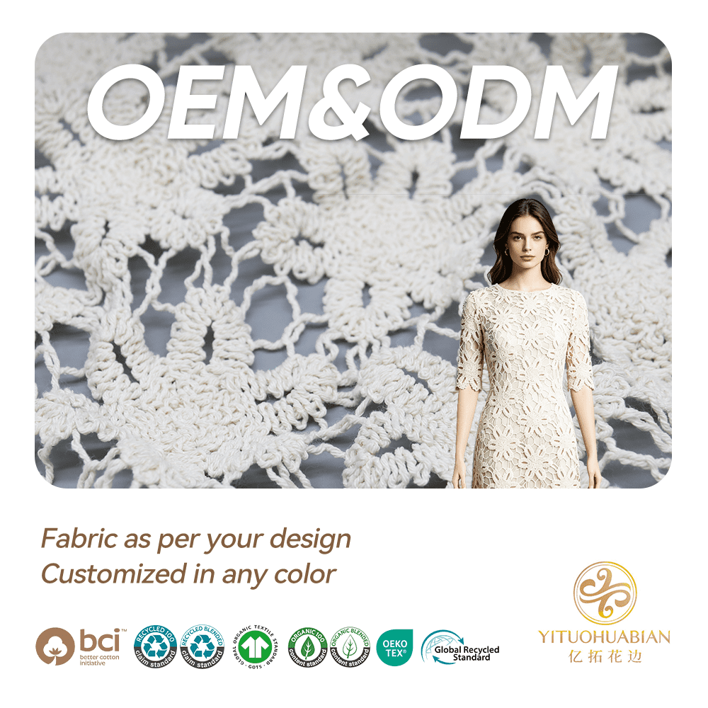 Vintage Floral Guipure Lace Fabric | Heavy Hollow Out Lace