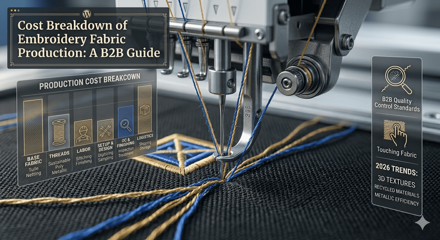 Cost Breakdown of Embroidery Fabric Production: A B2B Guide