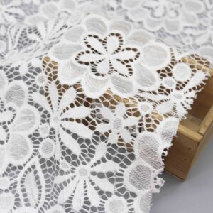 Elegant White Floral Lace Fabric - Premium Bridal & Fashion