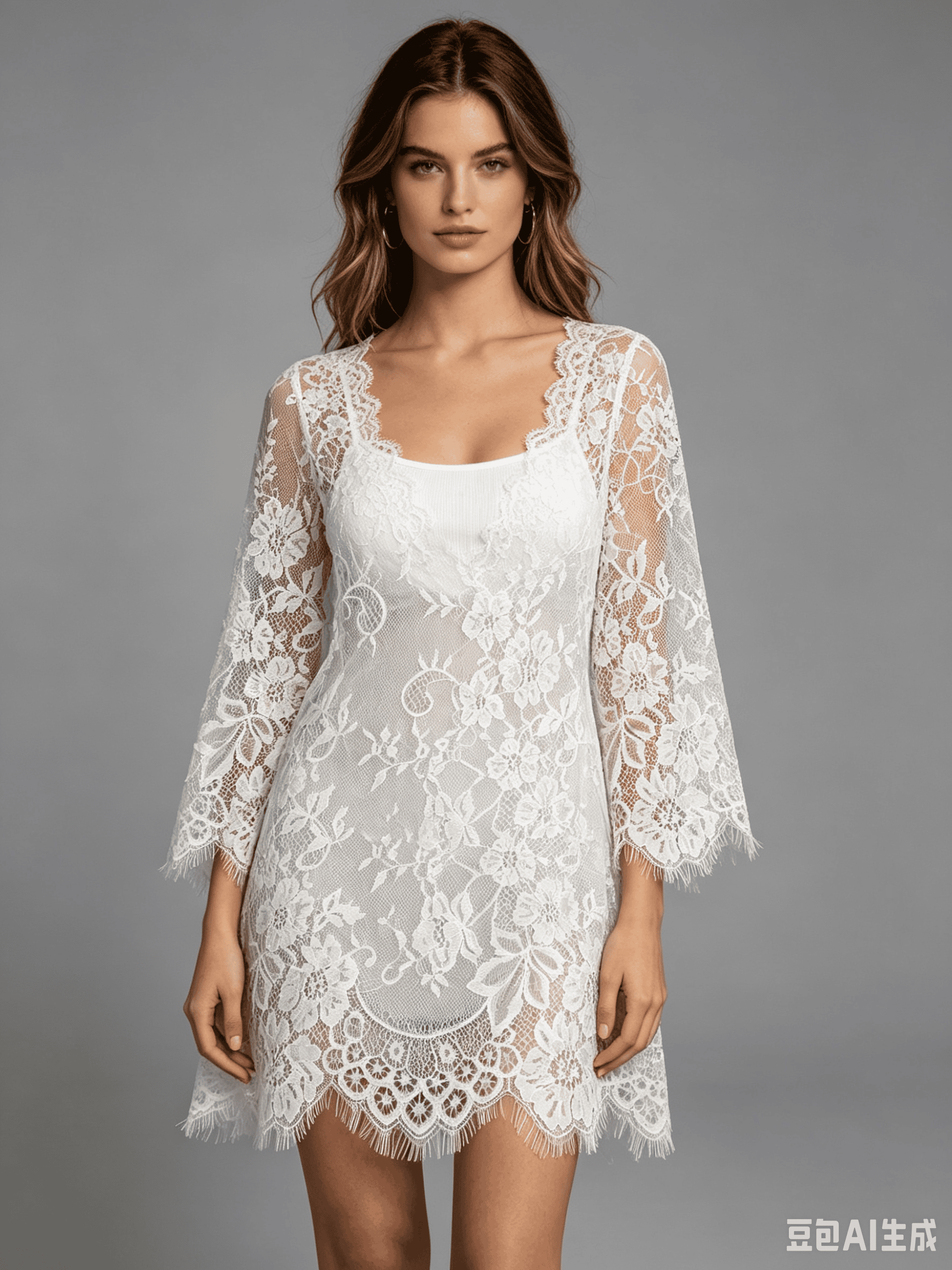Off-White Floral Chantilly Lace Fabric | Luxury Bridal Lace