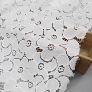White Floral Guipure Lace Fabric | Premium Bridal Lace