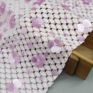 Floral Sequin Crochet Knit Fabric By The Yard | YT260610