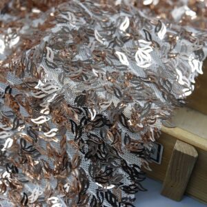 Luxury Gold Sequin Embroidery Fabric By The Yard | YT-20077-3