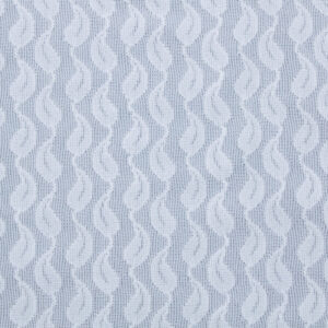 White and gray nylon and spandex lace fabric featuring a delicate pattern