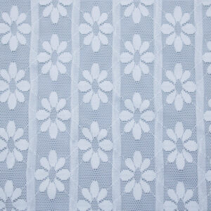 White lace fabric featuring floral patterns, showcasing intricate designs and delicate textures