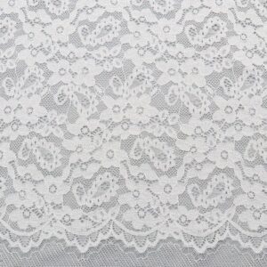 150cm Width Soft White Lace Fabric 90% Nylon 10% Spandex for Sportswear/Lingerie 15cm Pattern Height
