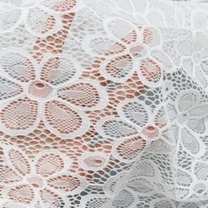 4-Way Stretch Breathable Nylon Spandex Lace Fabric 150cm Wide with 13cm Floral Print for Yoga Wear and Swimwear