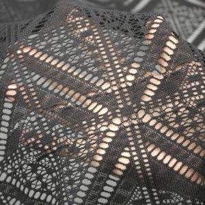 Manufacturer Wholesale Black Net Crochet Lace Fabric for Garment Dress
