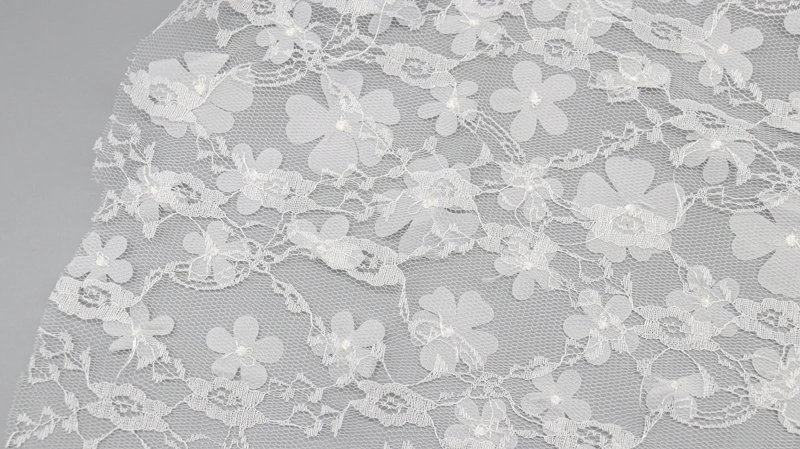 Factory Direct Selling 3D Floral Fabric White Embroidery Bridal Lace Fabric for Wedding Dress 12 Factory Direct Selling 3D Floral Fabric White Embroidery Bridal Lace Fabric for Wedding Dress