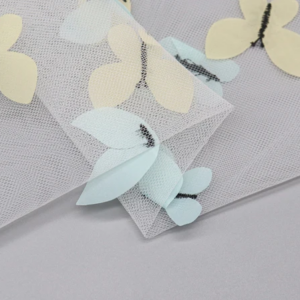 Cheap Price 3d Lace Fabric butterfly Colorful Laser Embroidery Net Fabric for Dress