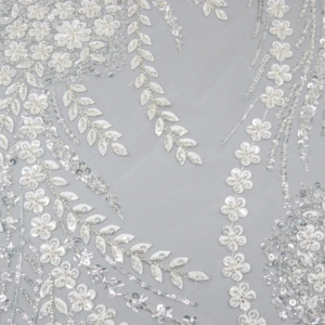 Top Quality Polyester Glitter 3d Lace Fabric Luxury Sequin Lace Fabric for Wedding Dress