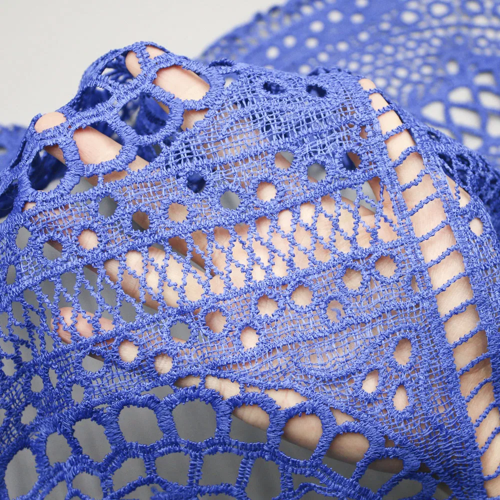 New Design Net 100% Polyester Fabric Guipure Cord Lace African Lace Water Soluble Fabric for Dress