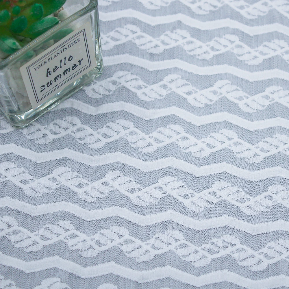 Factory Wholesale Designer Fabric Pure White Spandex / Nylon Mesh Lace Fabric for Wedding Dress