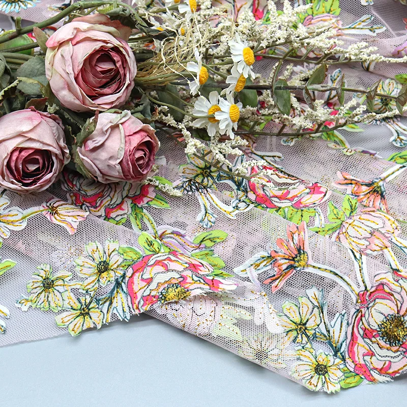 Hot Selling Selling Embroidered Fabric Polyester Flower Rose Bridal Lace Fabric for Women Clothing 11 6072c8b66aa1493315973d8d3300a6e8