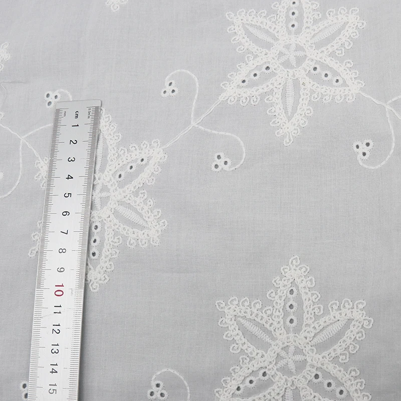 Soft Embroidered Cotton Fabric for Dressmaking Wholesale Custom Design 12 Soft Embroidered Cotton Fabric for Dressmaking Wholesale Custom Design
