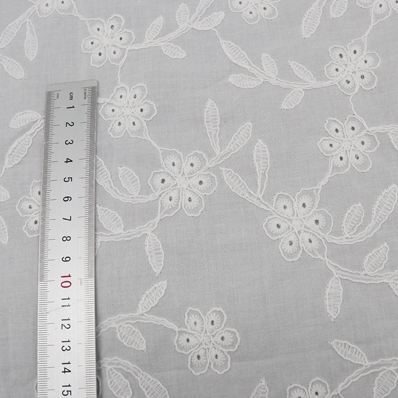 Soft Embroidered Cotton Fabric for Dressmaking Wholesale Custom Design
