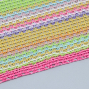 Custom Designer Soft Stripe Crochet Knit Fabric Colours Net Fabric for Dress