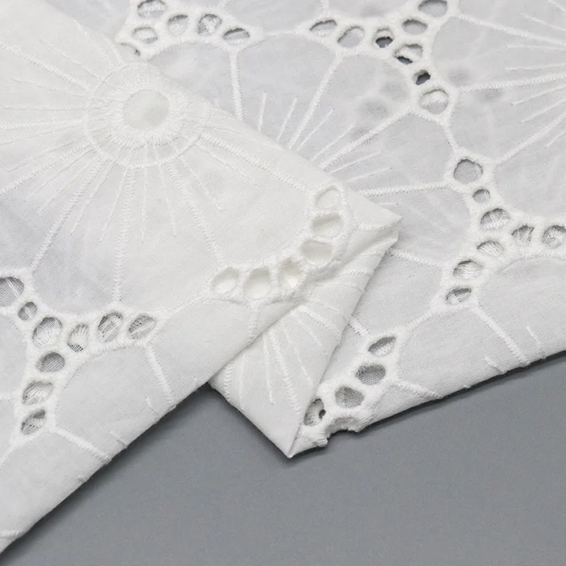 Premium Fashion Designer Lace Fabric – 100% Cotton Embroidered Fabric for Luxury Garments, Dresses & Blouses