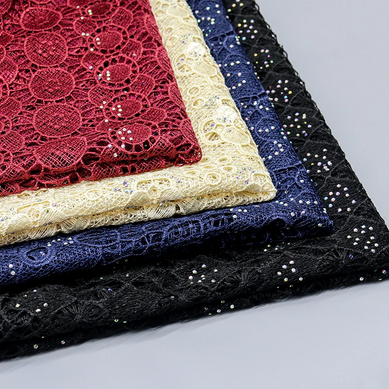 Manufacturer Wholesale Jacquard Woven Fabric Eco-Friendly White & Orange with Eyelet Embroidery Custom-Size for Dress Bag Making