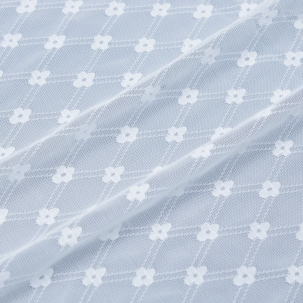 Wholesale Flower Pattern Mesh Tulle Spandex Nylon Stretch Lace Fabric for Garment