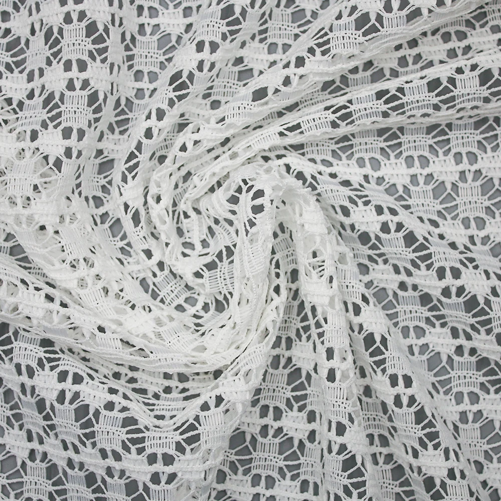 New Design Customized Plaid 100% Polyester Soft Net Crochet Lace Fabric for Home Textile 13 9ce491f3e02bc878a19a6512c49abd61