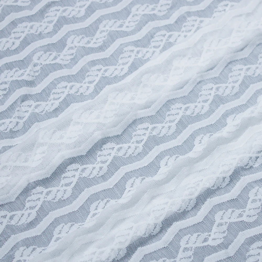 Factory Wholesale Designer Fabric Pure White Spandex / Nylon Mesh Lace Fabric for Wedding Dress