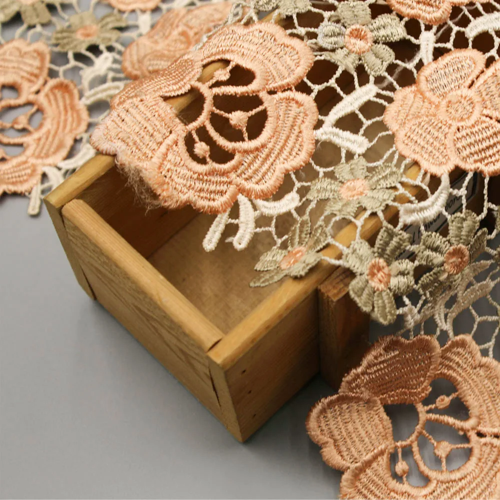 New Design Florals Polyester Water Soluble Cord Lace African Lace Guipure Fabric for Dress