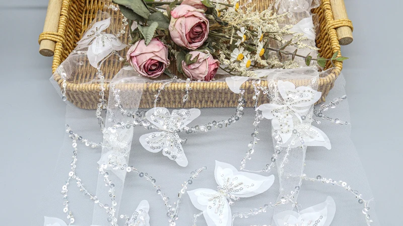Factory Wholesale butterfly Sequin Lace Fabric Luxury Bead Mesh Fabric for Wedding Dress 11 Factory Wholesale butterfly Sequin Lace Fabric Luxury Bead Mesh Fabric for Wedding Dress