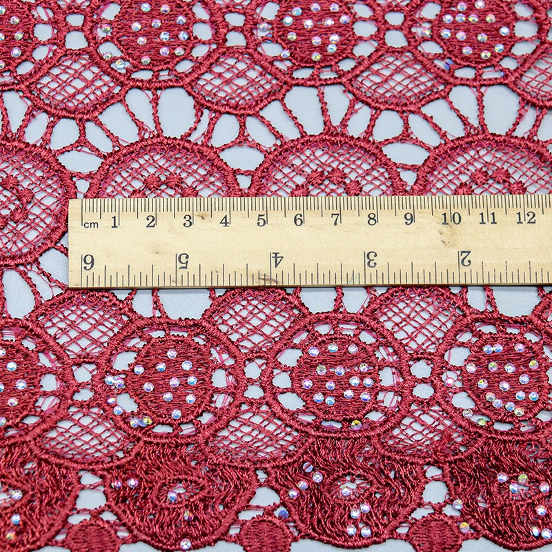 Manufacturer Wholesale Jacquard Woven Fabric Eco-Friendly White & Orange with Eyelet Embroidery Custom-Size for Dress Bag Making