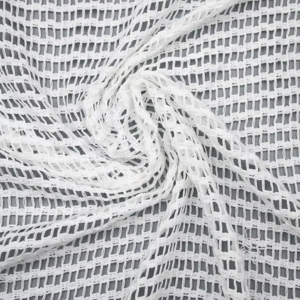 Hot Selling Luxury Stretch Crochet Lace Fabric – 145cm Wide Net Mesh Fabric for Bodycon Dresses, Fashion Garments & Evening Wear