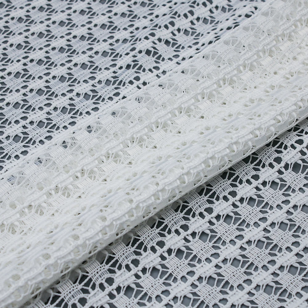 New Design Customized Plaid 100% Polyester Soft Net Crochet Lace Fabric for Home Textile 11 d4228524f57706f3e7190555b7cc8df8