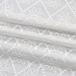 Custom Fancy Elegant Soft 100% Cotton Lace Fabric Embroidered Fabric for Wedding Dress
