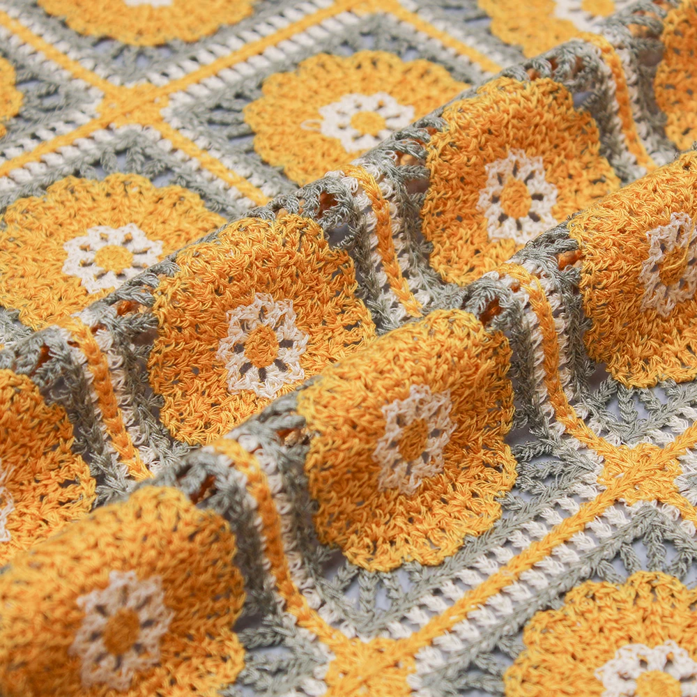 New Design Flower Polyester Cotton Water Soluble Guipure Embroidery Crochet Fabric for Dress